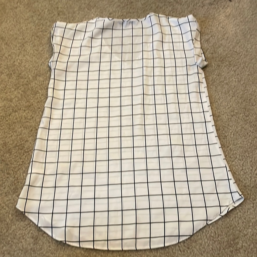 Express Black and White Grid Print Blouse